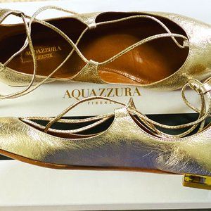 Aquazzura Christy Flats Light Gold Size 36.5